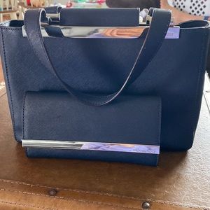 COPY - Michael Kors Large Tilda Tote bag (Navy blue, Silver accents)